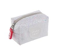 Back2Fun Monedero Purpurina Blanco B2F, Accesorio de Viaje-Billetera Unisex niños, 100 x 70 x 50 mm