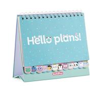 Back2Fun - Planificador semanal de escritorio atemporal, Doble espiral metálico, Base de cartón reforzada, 36 hojas coloridas, 210 x 180 mm, Organiza tu semana con estilo y diversión en inglés