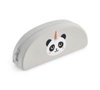 Back2Fun - Portatodo Ovalado Panda, Estuche un Compartimento, Tamaño 195 x 80 x 42 mm, Portatodo de Silicona, Cierre Cremallera, Papelería Bonita y Material Escolar