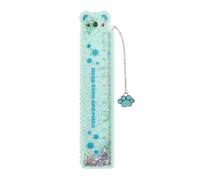 Back2Fun - Regla Escolar de 15 cm con Purpurina Líquida, Diseño de Koala Azul, Incluye Marcapáginas Metálico con Charm, Papelería Original Infantil