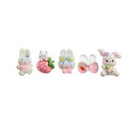 Back2Fun - Set de 5 Pins Decorativos de Conejo en 3D, Chinchetas de Resina para Corcho, Material Escolar, Accesorios de Escritorio Kawaii para la Vuelta al Cole