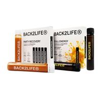 BACK2LIFE - Non Stop Pack | Energía + Recuperación | Magnesio Glicinato, Vitamina C, Vitamina D, Vitamina B12 + Vitaminas para el Cansancio, Antiestrés y Recuperación | Natural Sin Azúcar Ni Bajones