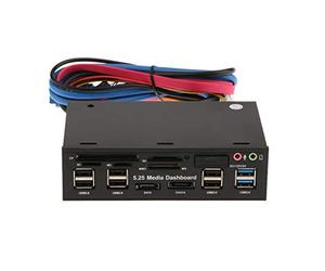 Backbayia - Panel Frontal multifunción, Lector de Tarjetas de Memoria externas, Tablero de Control de Medios