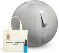 Backerz Pelota Silla Escritorio - Pelota de Pilates para Oficina, Gimnasia, Yoga, y Fitness Pelota Embarazada Antideslizante Fitball y Anti-Burst Tela Duradera Silla Oficina, 75CM - Gris Claro
