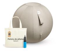 Backerz Pelota Silla Escritorio - Pelota de Pilates para Oficina, Gimnasia, Yoga, y Fitness Pelota Embarazada Antideslizante Fitball y Anti-Burst Tela Duradera Silla Oficina, 65CM - Gris Crema