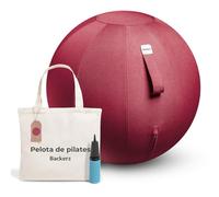 Backerz Pelota Silla Escritorio - Pelota de Pilates para Oficina, Gimnasia, Yoga, y Fitness Pelota Embarazada Antideslizante Fitball y Anti-Burst Tela Duradera Silla Oficina, 65CM - Rojo