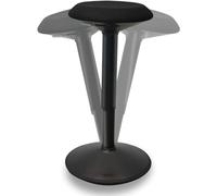 Backerz Taburete Silla Escritorio - Silla Oficina Ergonómica con Altura Regulable de 40 a 60 cm - Taburete Silla Ergonómica con Efecto Columpio Revestido con Tela Repelente al Agua, Negro Mate