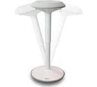 Backerz Taburete Silla Escritorio - Silla Oficina Ergonómica con Altura Regulable de 40 a 60 cm - Taburete Silla Ergonómica con Efecto Columpio Revestido con Tela Repelente al Agua, Blanca Mate