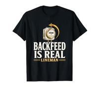 Backfeed es un Verdadero Lineman Backfeed Generador de Seguridad Lineman Camiseta gráfica económica