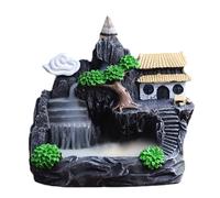 Backflow Incense Burner - Ceramic Waterfall | Soporte para conos de aromaterapia | Zen Inspired Incense Fountain | Quemador interior decorativo para meditación, yoga, spa y espacios de relajación en