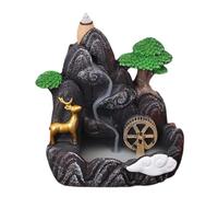 Backflow Incense Burner - Ceramic Waterfall | Soporte para conos de aromaterapia | Zen Inspired Incense Fountain | Quemador interior decorativo para meditación, yoga, spa y espacios de relajación en