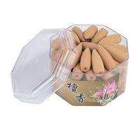 Backflow Incense Cones 70pcs Backflow Incense Rose Lily Osmanthus Sandalwood Agarwood Ambrosia Wormwood Odor Backflow Conos para Backflow Incense Holder Holder(Sandalwood)