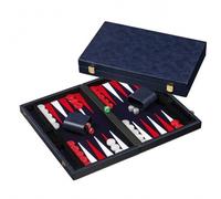 Backgammon Azul - Medium - Cuero Sintético