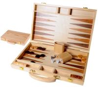Backgammon De Madera con Incrustaciones Y Maletín para 2 Jugadores | Esta Caja De 38 X 24 Cm Cerrada Y 38 X 48 Cm Abierta; Piezas Y Reglas Incluidas Para Juego De Estrategia Desde Los 6 Años.