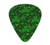 Background St Patrick's Day Glitter - 12 púas de guitarra, 3 grosores, incluye 0,46 mm, 0,71 mm, 0,96 mm, con caja de almacenamiento organizadora