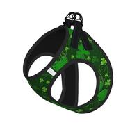 Background St Patrick's Day - Juego de correa de arnés para gatos y perros, reflectante ajustable, chaleco de malla suave transpirable con correa a prueba de escapes, para mascotas pequeñas y