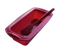 Backhaus FlexBake Molde Rectangular de Silicona Premium Antiadherente y Espátula Gratis | Juego de Repostería 100% Libres de BPA | 5 años de Garantia | Ø: 23cm | Rojo