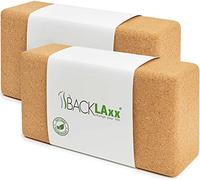 BACKLAXX® Bloque Yoga de Corcho Set de 2, Ladrillo Yoga Antideslizante