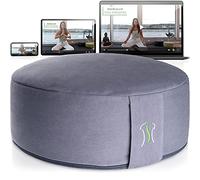 BACKLAxx ® Cojin meditación cojin yoga con relleno de trigo sarraceno - altura del asiento 15cm anchura del asiento 35cm - Cojin redondo - curso de vídeo - Cojines para yoga Cojin de yoga y meditacion