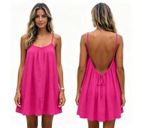 Backless Cami Dress for Women, Sleeveless Lounge Dress with Open Back (#12,L)