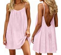 Backless Cami Dress for Women, Sleeveless Lounge Dress with Open Back (#4,S)