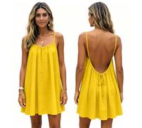 Backless Cami Dress for Women, Sleeveless Lounge Dress with Open Back (#5,XXL)