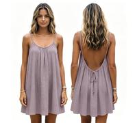 Backless Cami Dress for Women, Sleeveless Lounge Dress with Open Back (#9,XXL)