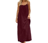 Backless Cami Dress for Women - Summer Sexy Sleeveless Solid Color Lounge Dress