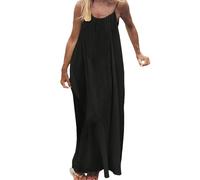 Backless Cami Dresses for Women 2026 Casual Summer Lounge Dress with Back Tie Ladies Backless Solid Color Spaghetti Strap Sleeveless Maxi House Dresses Beach Milkmaid Dress Long Sundress