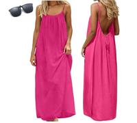 Backless Cami Dresses for Women,Summer Casual Sleeveless House Lounge Dresses,Spaghetti Strap Flowy Long Beach Sundress