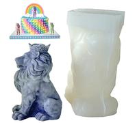 backlight Molde de silicona para velas de estatua de león 3D, molde de silicona para decoración de postre