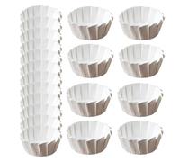 Backliner - Papel para magdalenas de pergamino, hojas redondas para tartas, 50 envoltorios para cupcakes, moldes para horno de vascos, rondas de postres, cubiertas circulares, soporte de papel, moldes
