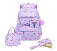Backpack and Lunch Box Set - Breathable Cute Bookbag with Pencil Case