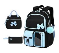 Backpack for Girls with Lunchbox 3Pcs Waterproof Bow with Pencil Case