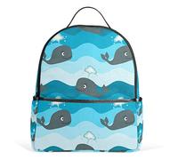Backpack Happy Whale Schoolbag 1-3th Grade for Boys Teen Girls Kids, Multicolor., talla única, Práctica