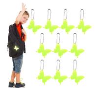 Backpack Reflector - 10 Pack Pendant Safety Reflectors for Kids, Kids Waterproof Reflective Keychain for School Bag,high Visibility Keychain Reflectors, Waterproof Backpack Accessories with Chains, Ou