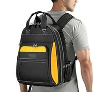 Backpack Tool, Heavy Duty Backpacks, 14.1x7.0x15.7 Inches Multi-Use Pocket Electrician Work Bag Tool Kit Carrier Bags, Tools Organizer for Electricians, Carpenter, Handyman and Plumbers