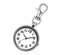 Backpack Watch, Stylish Round Hanging Timepiece, Carabiner Hook 3.23x1.57x0.28 Inches, Portable Mini Clock Accessory for Travel Bags, Outdoor Gear, Men, Women, Friends