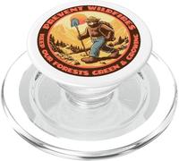 Backpacker Smokey Bear Keep Forests Green & Growing Hiking PopSockets PopGrip para MagSafe