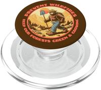 Backpacker Smokey Bear Keep Our Forests Green & Growing PopSockets PopGrip para MagSafe