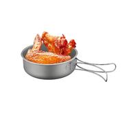 Backpacking Pan - Titanium Non-Stick Portable Cookware, 700 ml Camping Pot with Foldable Handle | Outdoor Frying Pan for Hiking, Fishing, Hunting, Travel, Road Trip, Picnic, Home Kitchen Accessories