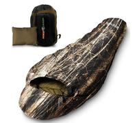 Backpacking Sleeping Bag Camping Gear - Mummy Sleep Bag For Adults/Teens w/Pillow, Bag - Outdoor Lightweight Weather Proof, Camping, Hiking Traveling - SereneLife SLSRT5 (Real Trees)