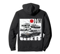 Backprint Distress JDM Legends Race Cars Bandera Japonesa Regalos Sudadera con Capucha