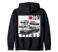 Backprint Distress JDM Legends Race Cars Bandera Japonesa Regalos Sudadera con Capucha