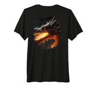 Backprint dragón de Fuego Criatura mística dragón fantasía Camiseta Premium