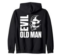 Backprint Evil Old Man Der Malse Viejo Viejo Calavera Sudadera con Capucha