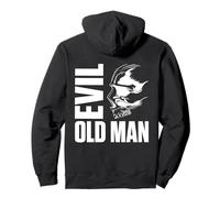 Backprint Evil Old Man Der Malse Viejo Viejo Calavera Sudadera con Capucha