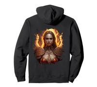 Backprint Femenino Ángel de Fuego con Llamas del Infierno Sudadera con Capucha