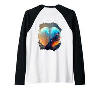 Backprint Globo de Nieve del Espacio Exterior el símbolo Camiseta Manga Raglan