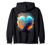 Backprint Globo de Nieve del Espacio Exterior el símbolo Sudadera con Capucha